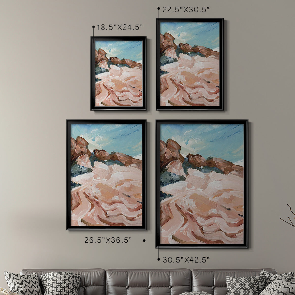 Impasto Plateau I Premium Framed Print - Ready to Hang
