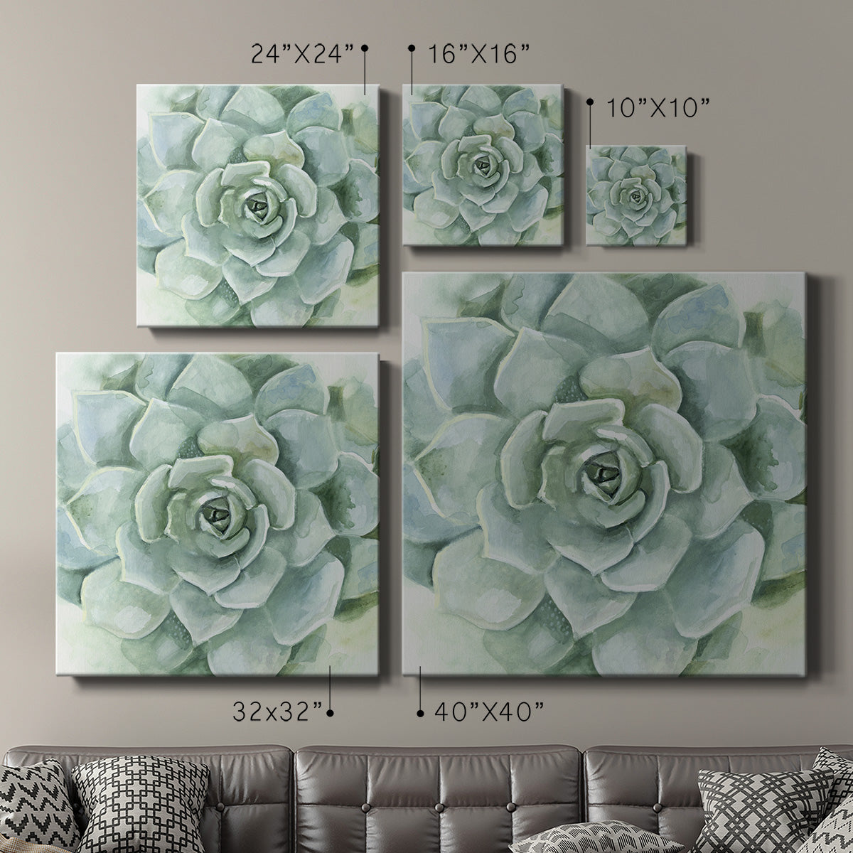 Verdant Succulent I-Premium Gallery Wrapped Canvas - Ready to Hang