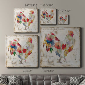 Flowered Rooster - Canvas Art Print