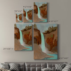 Turquoise Falls I Premium Gallery Wrapped Canvas - Ready to Hang