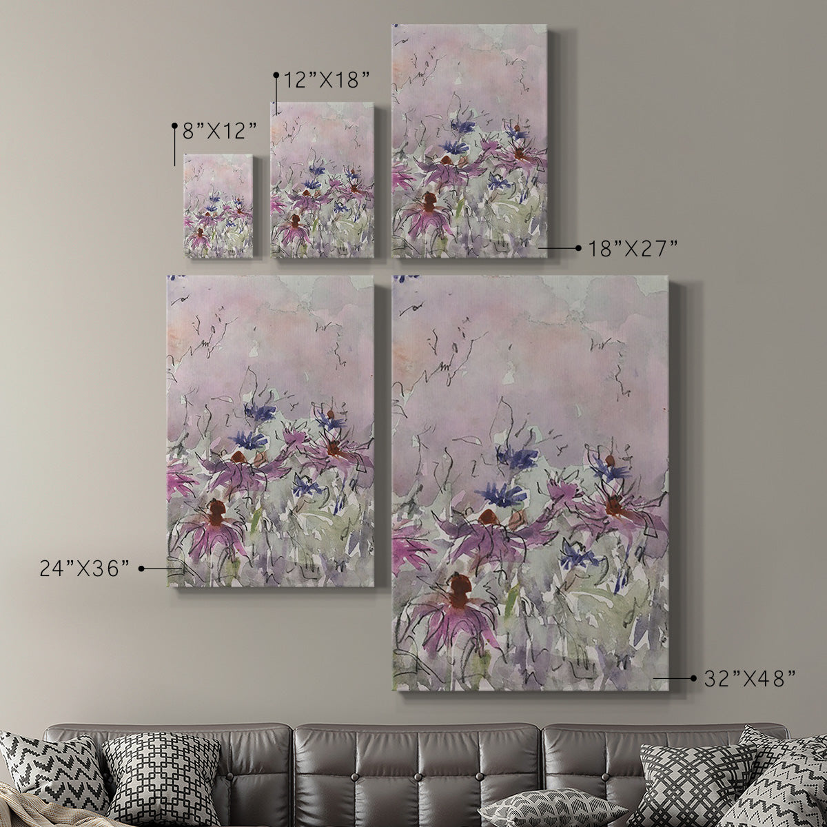 Floral Entertainment I Premium Gallery Wrapped Canvas - Ready to Hang