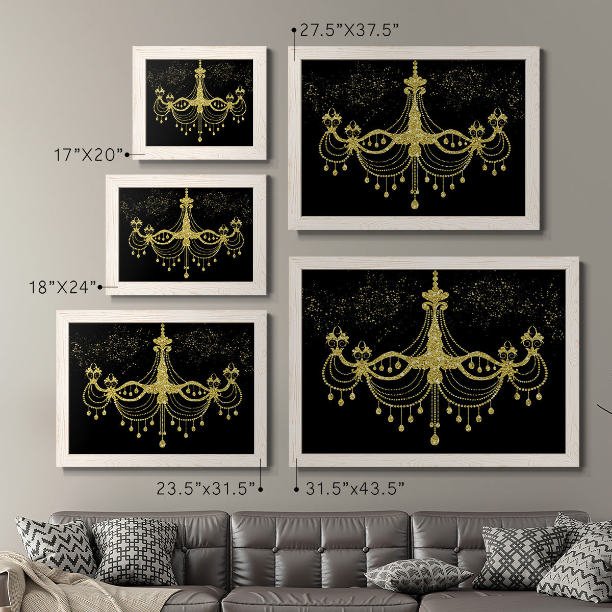 Golden Chandelier-Premium Framed Canvas - Ready to Hang