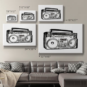 Boombox Sketch Premium Gallery Wrapped Canvas - Ready to Hang