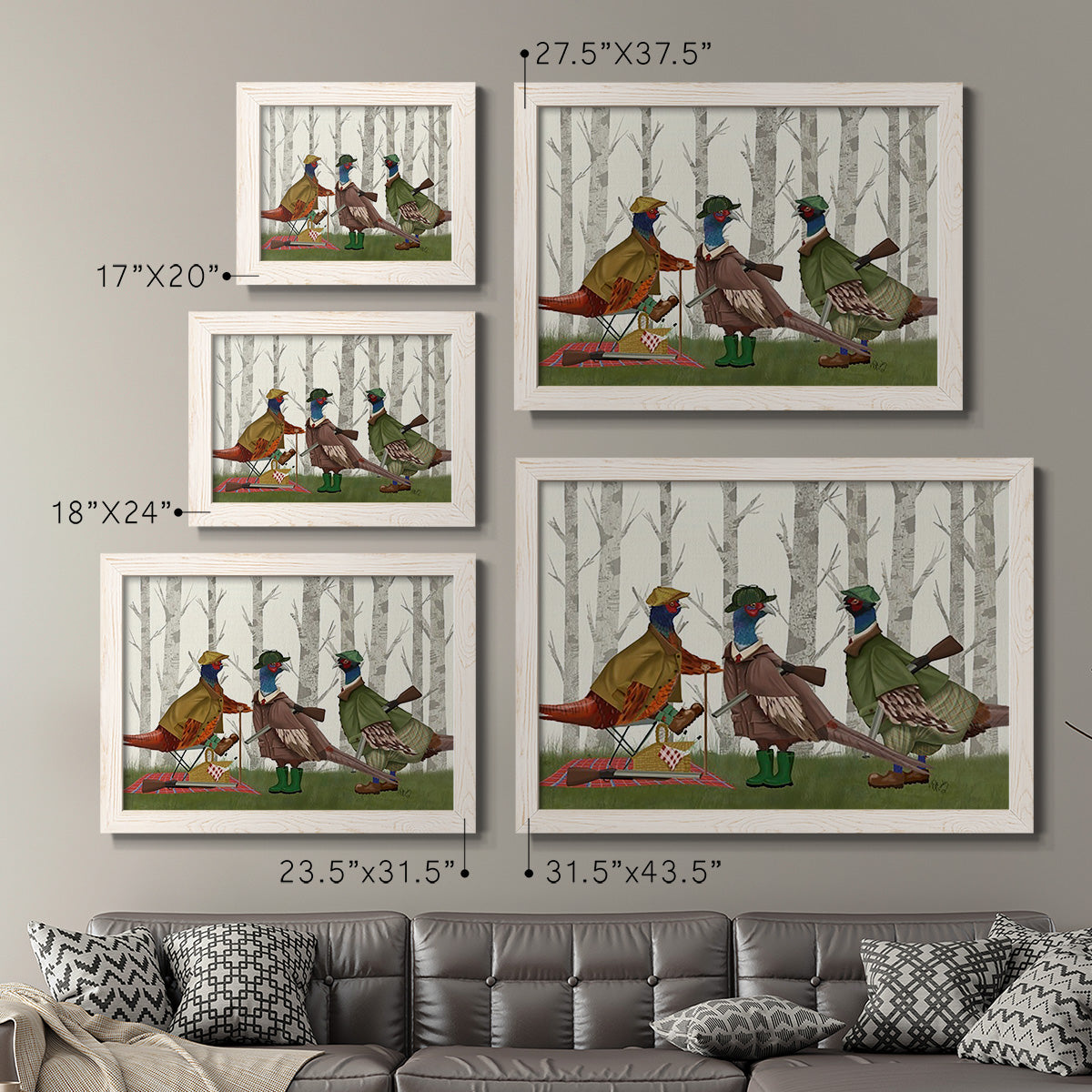 Pheasant Shooting Party Group 1-Premium Framed Canvas - Ready to Hang