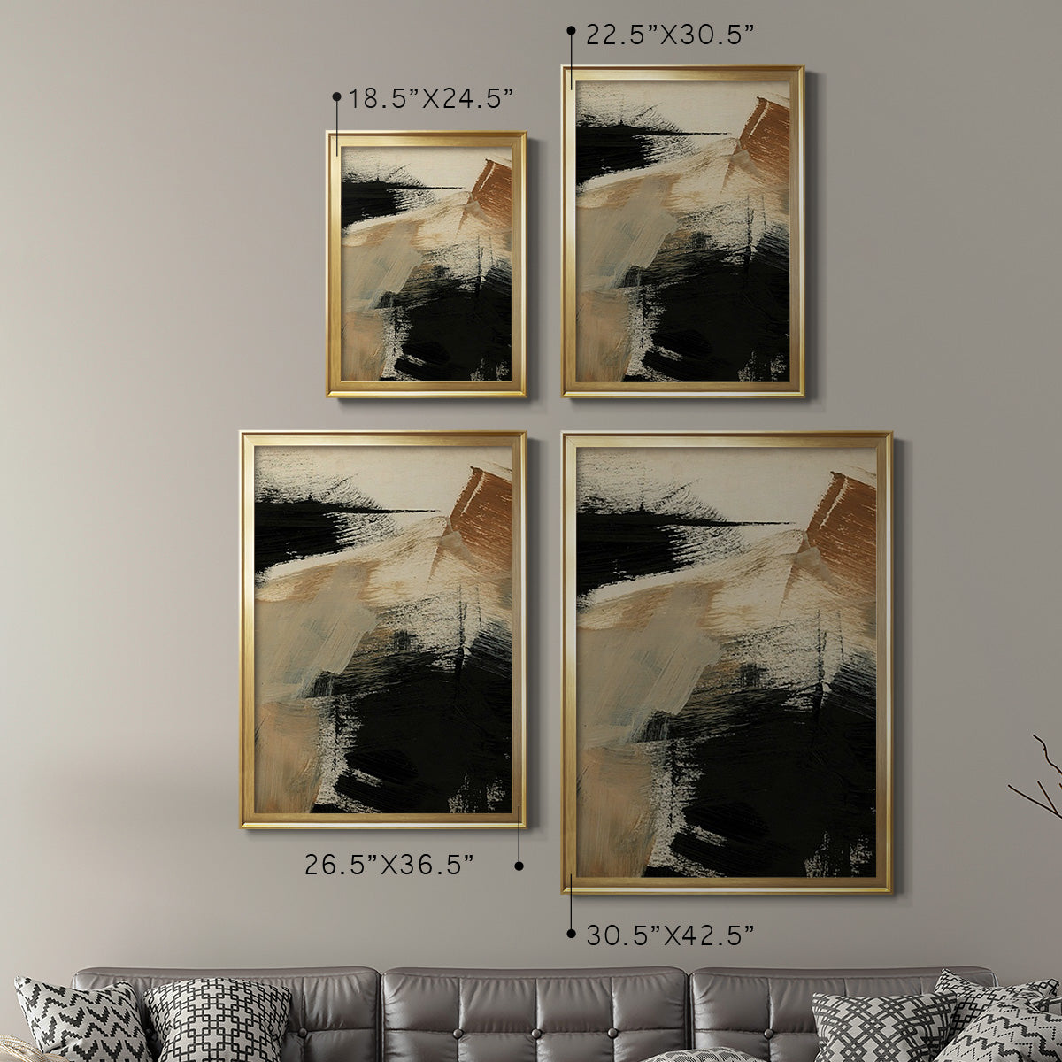 Baked Paintstrokes III Premium Framed Print - Ready to Hang