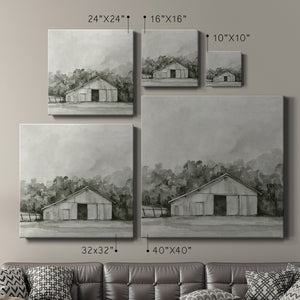 Solemn Barn Sketch IV-Premium Gallery Wrapped Canvas - Ready to Hang