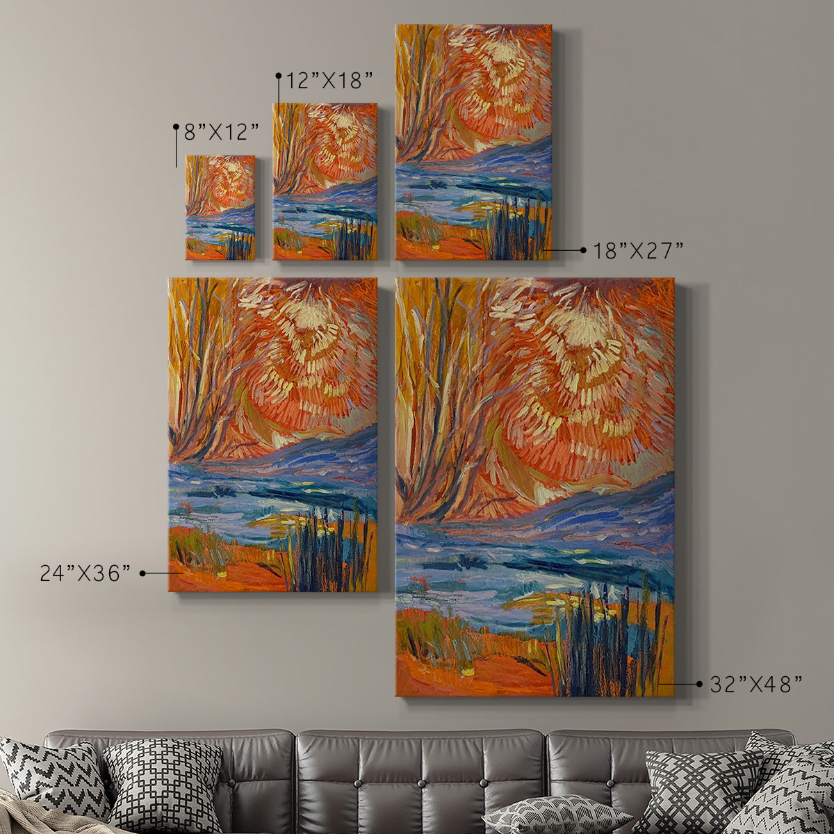 Cadmium Winter Solstice II Premium Gallery Wrapped Canvas - Ready to Hang