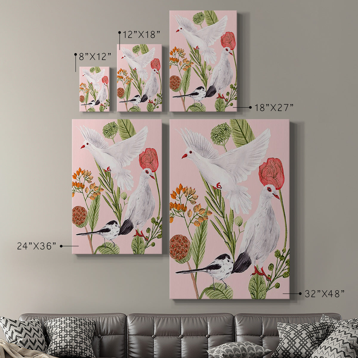 Birds in Motion I Premium Gallery Wrapped Canvas - Ready to Hang