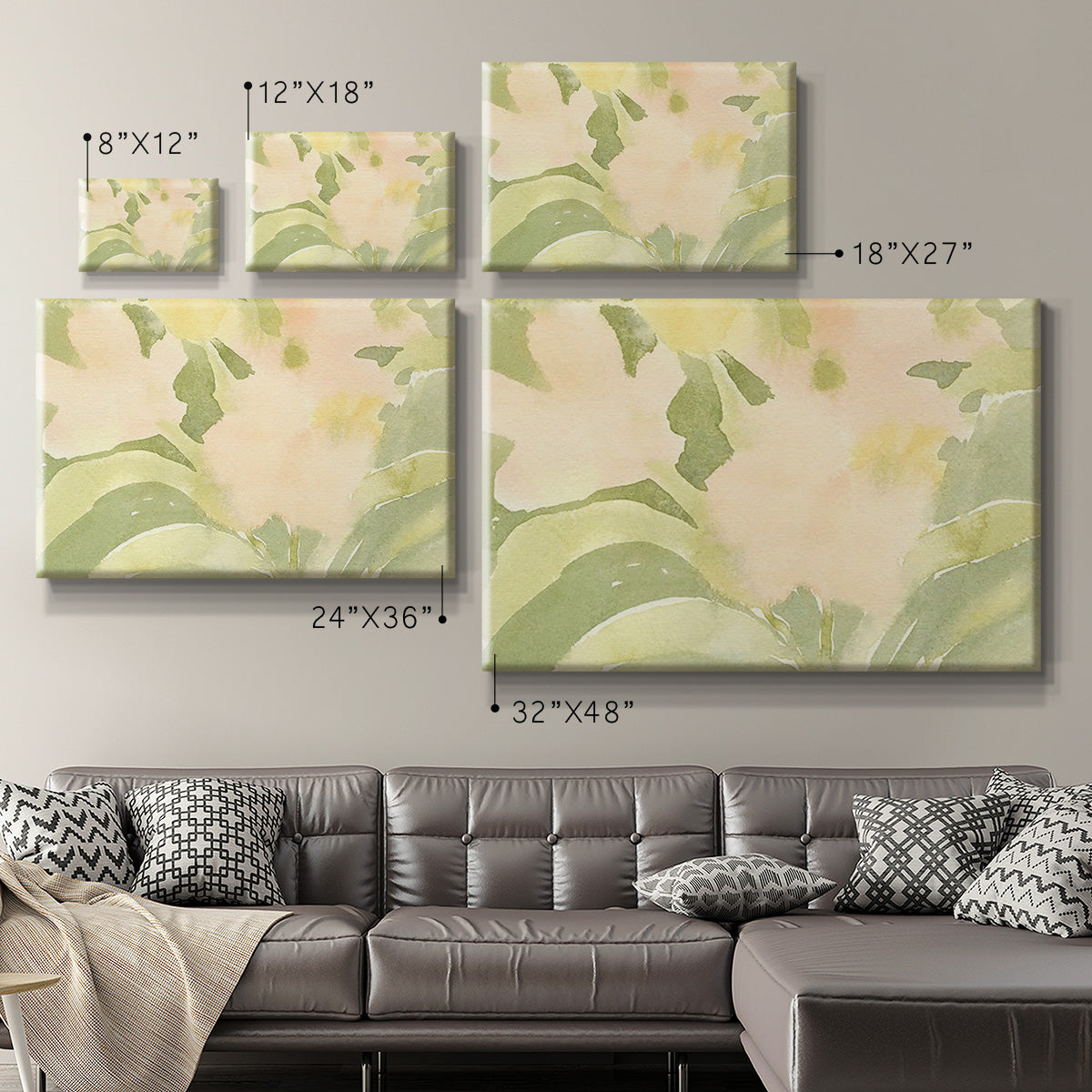 Verdant Floral Abstract II Premium Gallery Wrapped Canvas - Ready to Hang