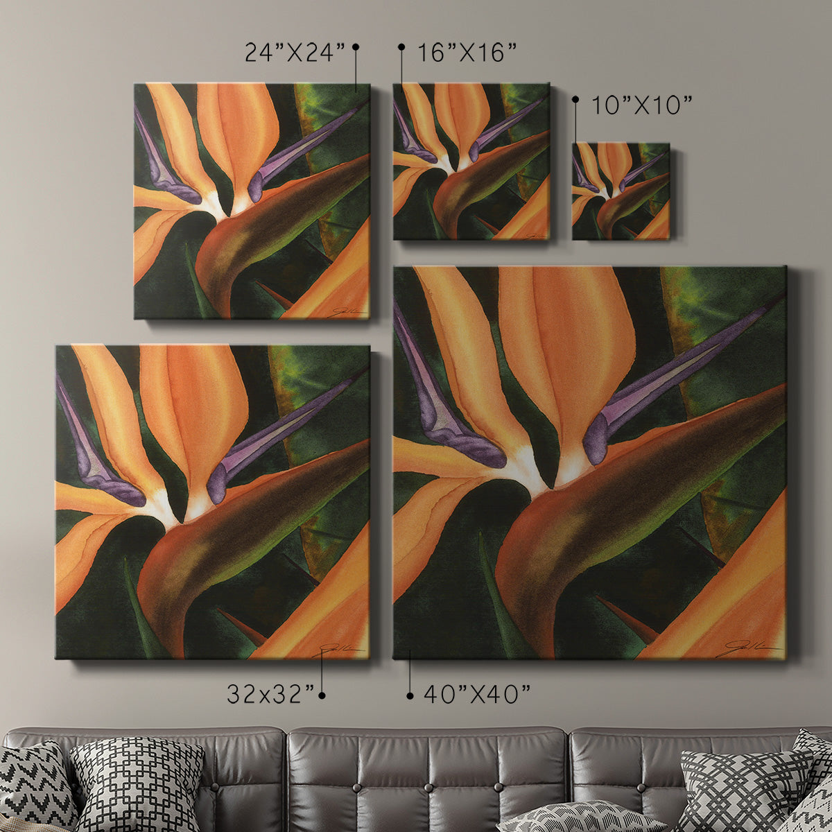 Bird of Paradise Tile IV-Premium Gallery Wrapped Canvas - Ready to Hang