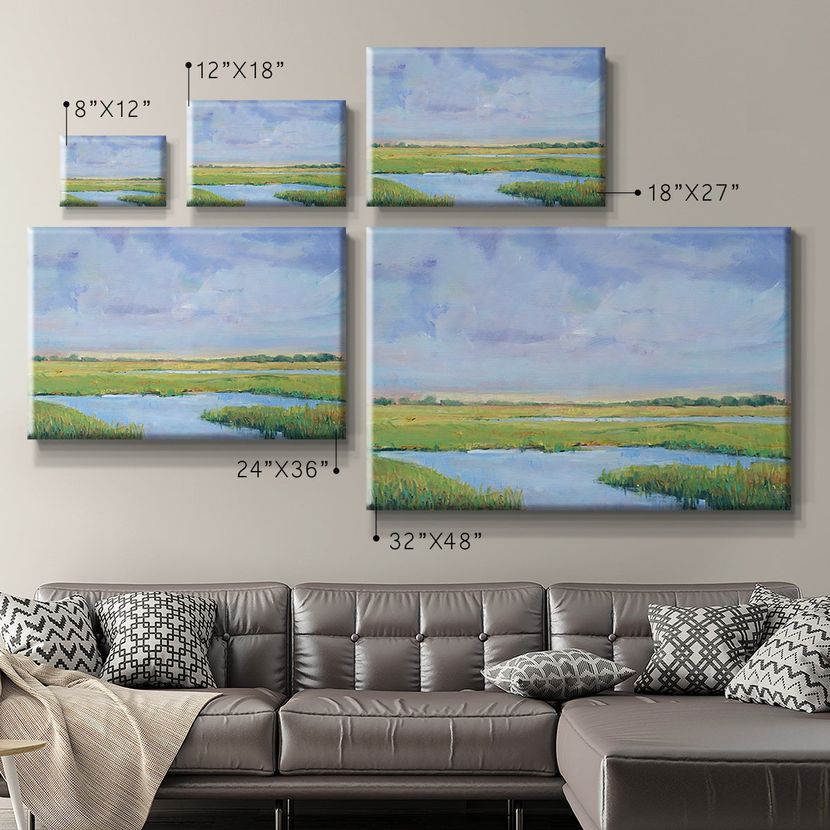 Summer Marsh I Premium Gallery Wrapped Canvas - Ready to Hang