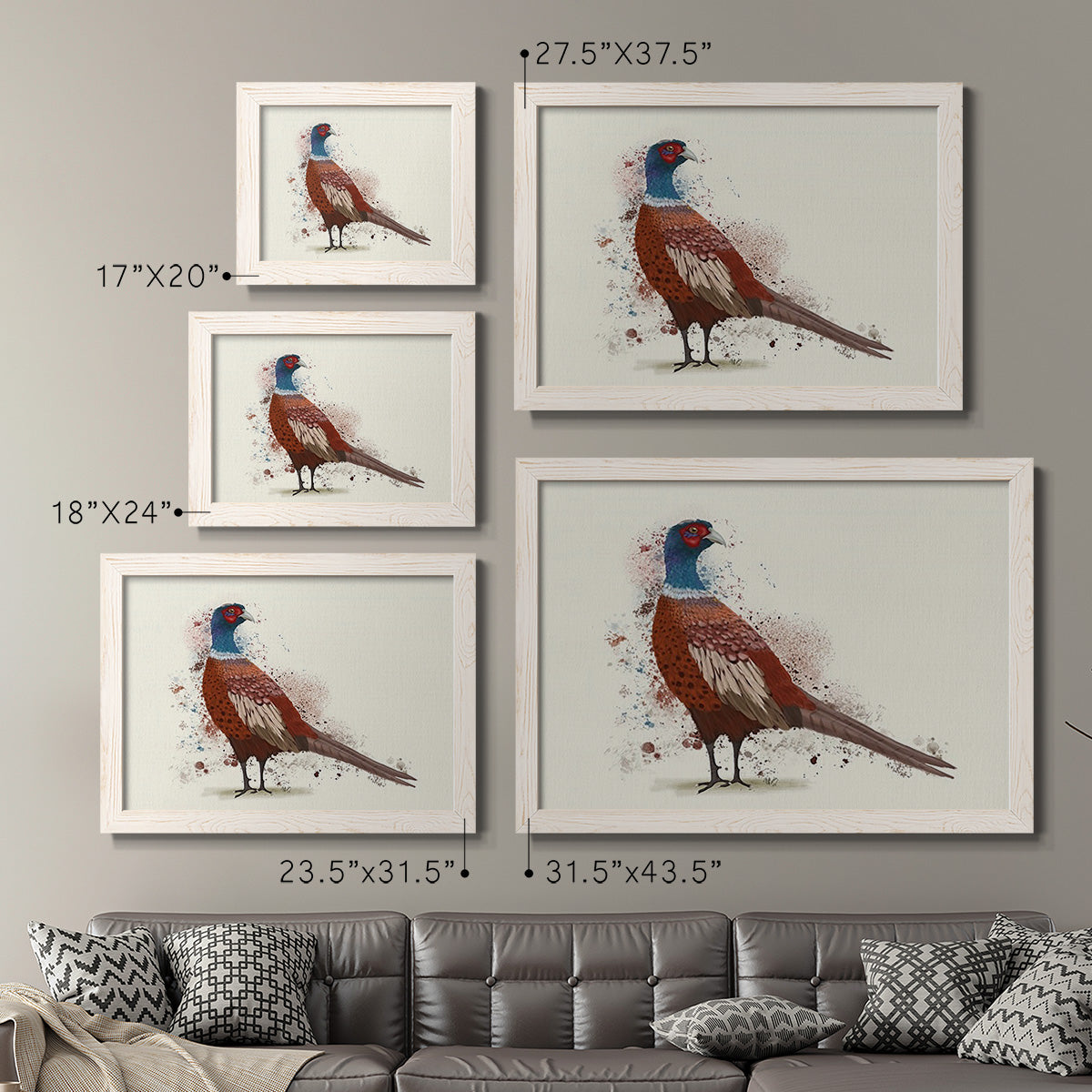 Pheasant Splash 5-Premium Framed Canvas - Ready to Hang