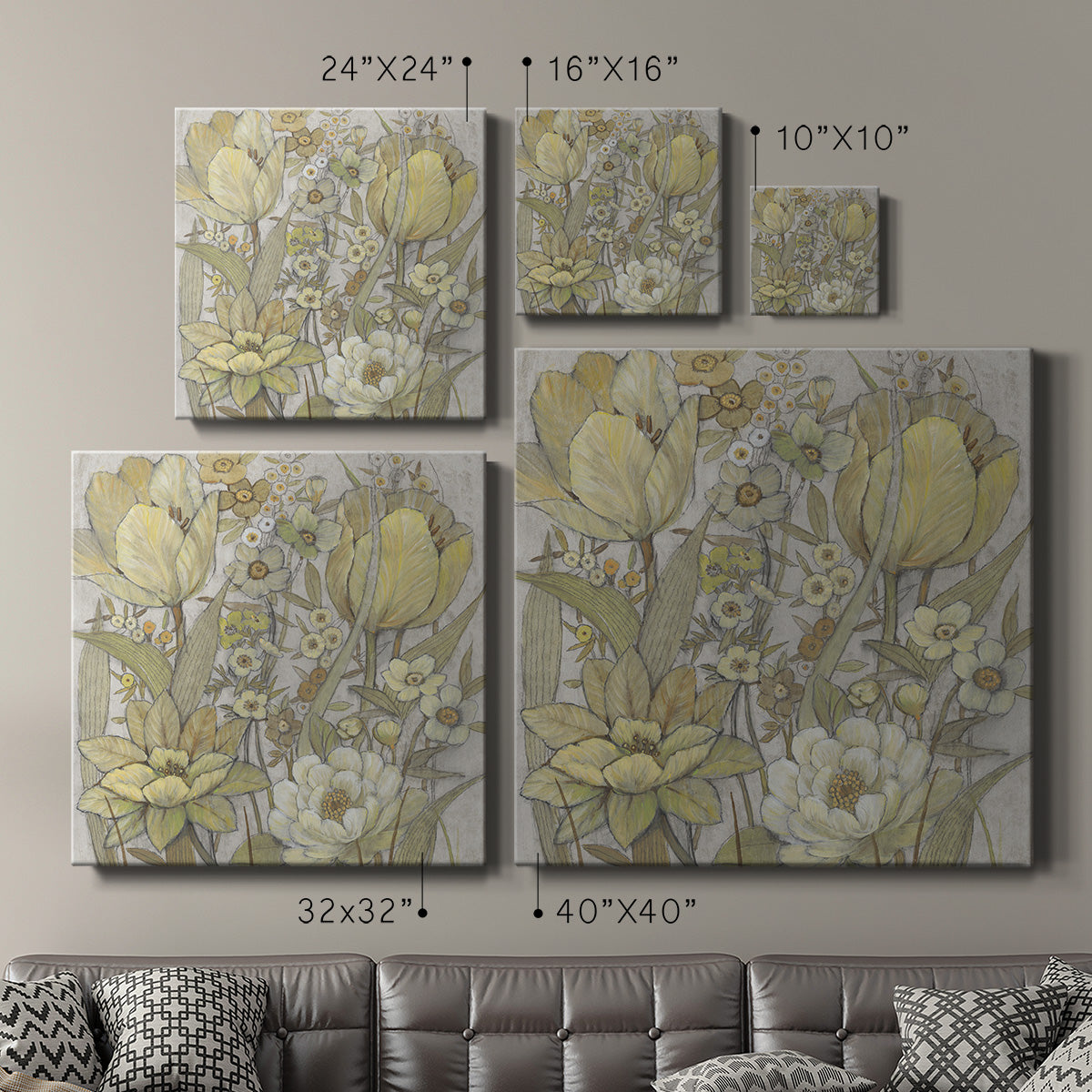 Mix Floral I-Premium Gallery Wrapped Canvas - Ready to Hang