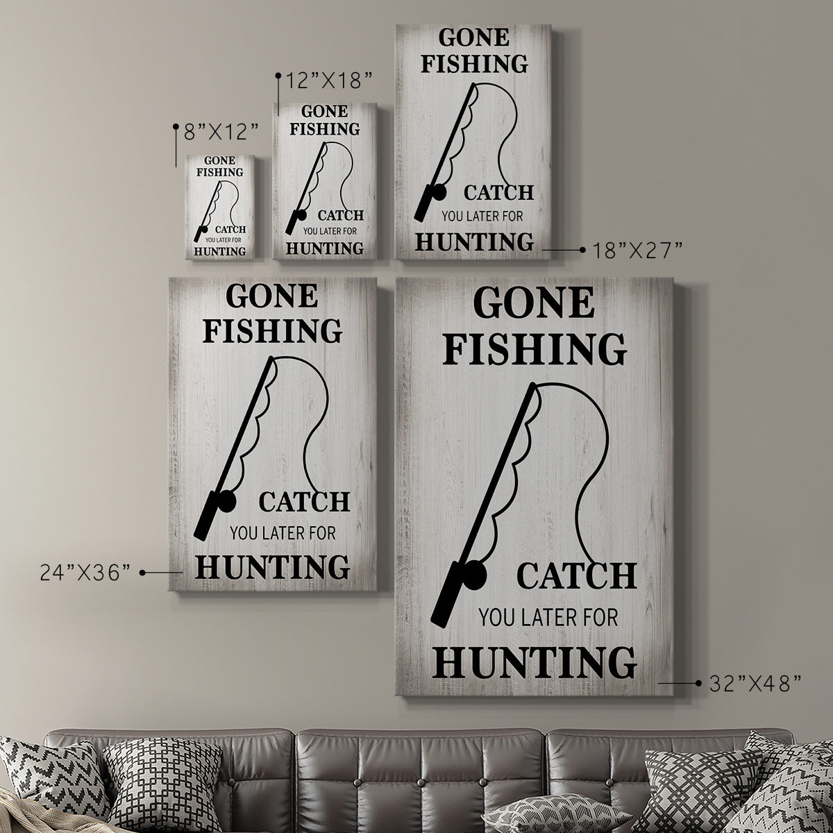Gone Fishing Premium Gallery Wrapped Canvas - Ready to Hang