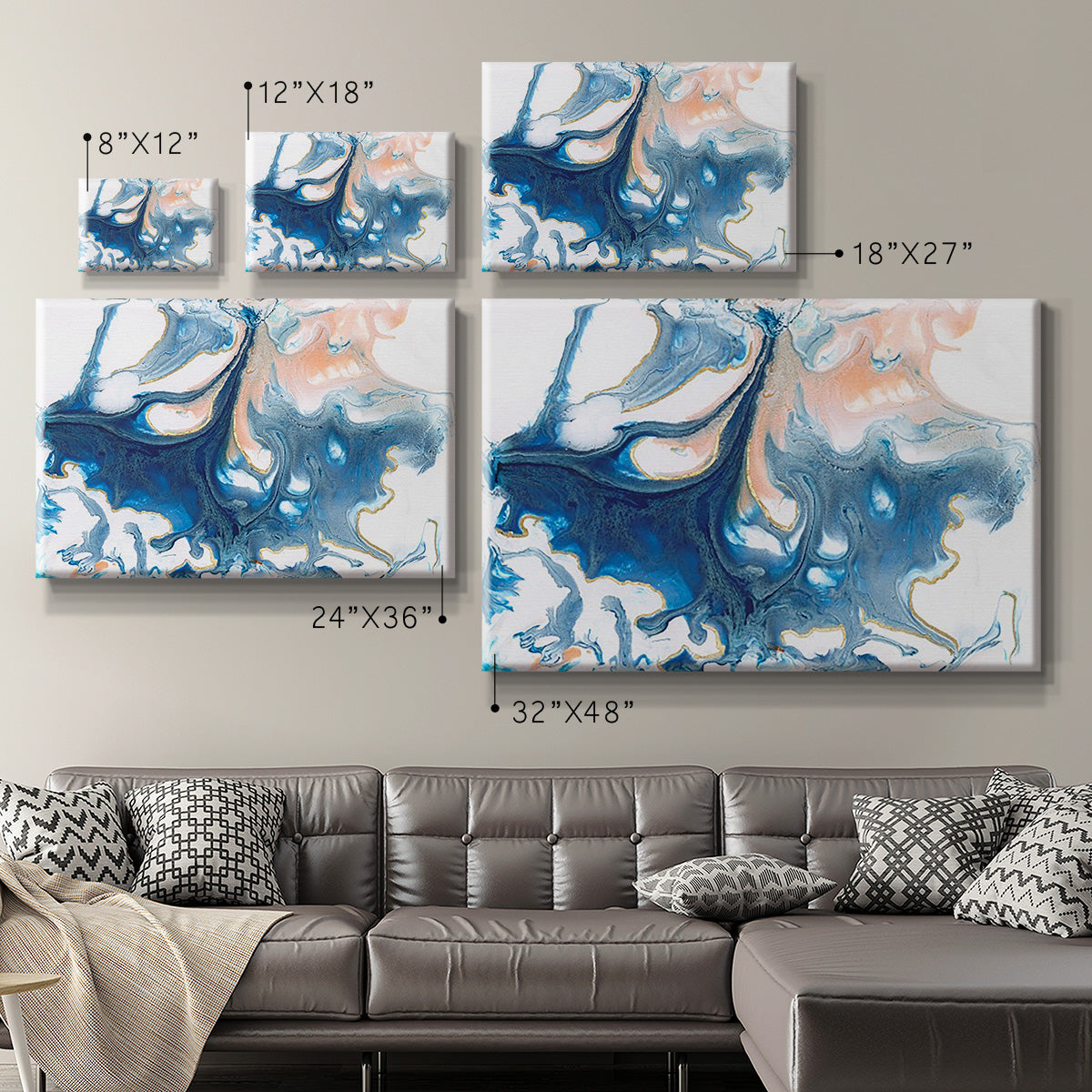 Dancing Blue I Premium Gallery Wrapped Canvas - Ready to Hang
