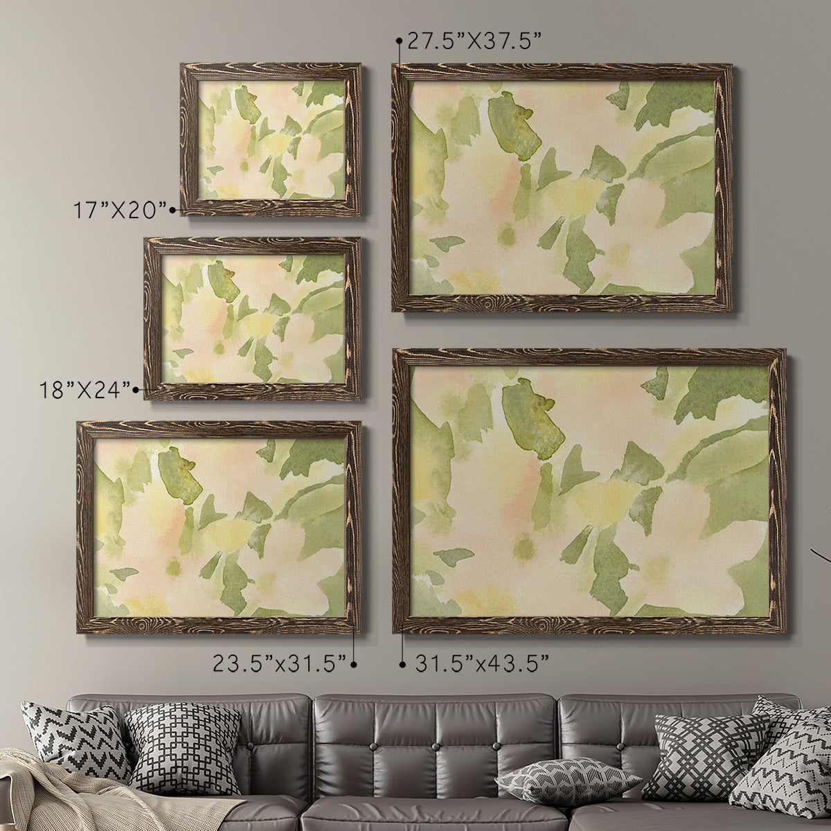 Verdant Floral Abstract I-Premium Framed Canvas - Ready to Hang
