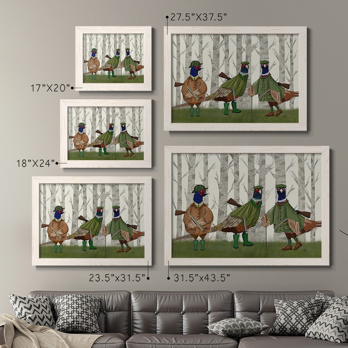Pheasant Shooting Party Group 2-Premium Framed Canvas - Ready to Hang