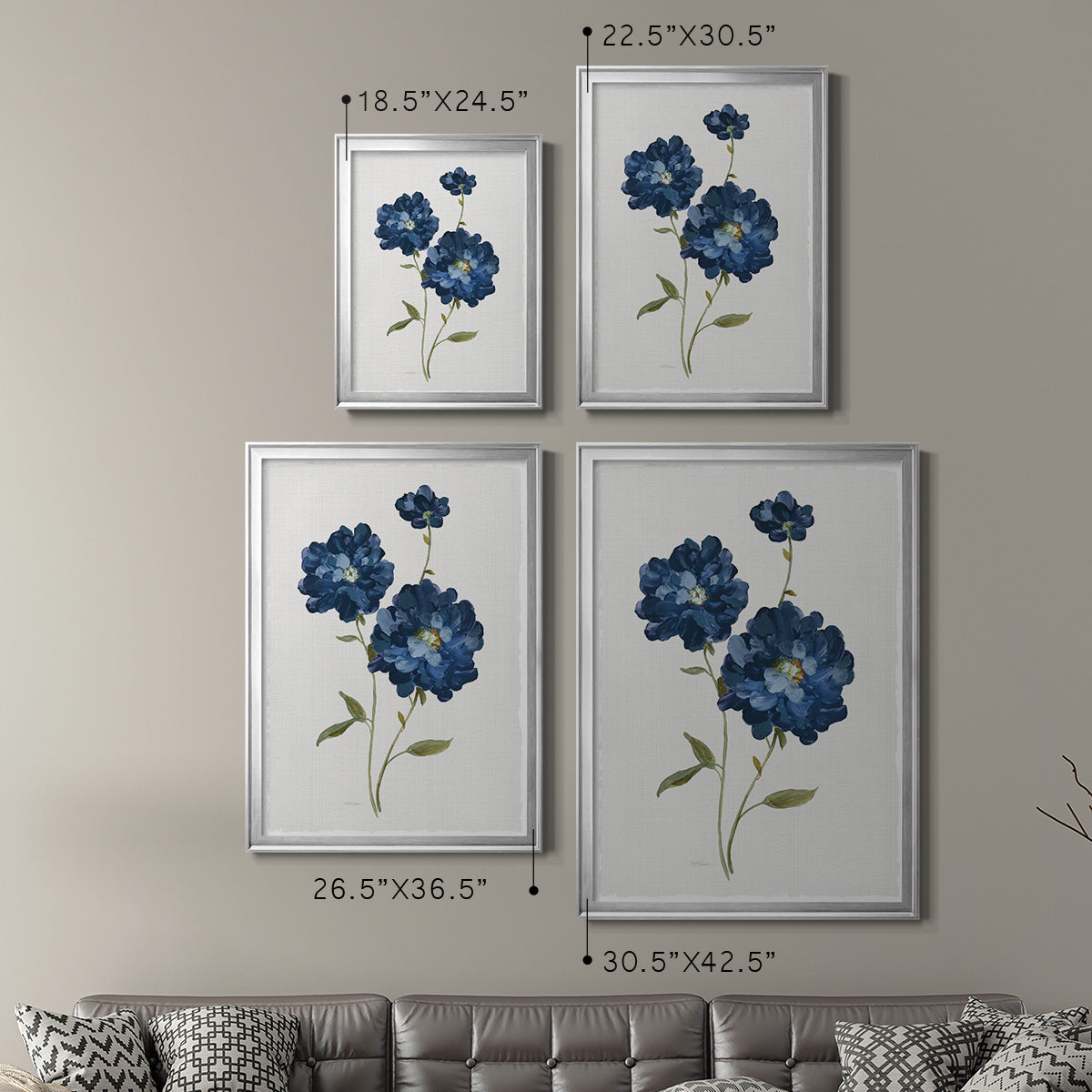 Blue Mums Premium Framed Print - Ready to Hang