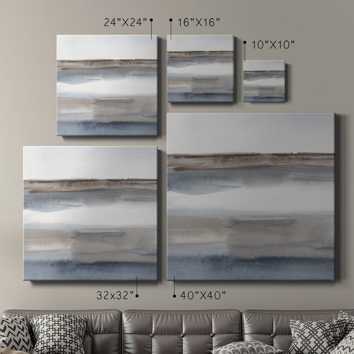 Blue-Grey Seas III-Premium Gallery Wrapped Canvas - Ready to Hang