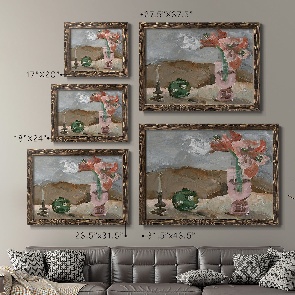 Vase of Pink Flowers II-Premium Framed Canvas - Ready to Hang