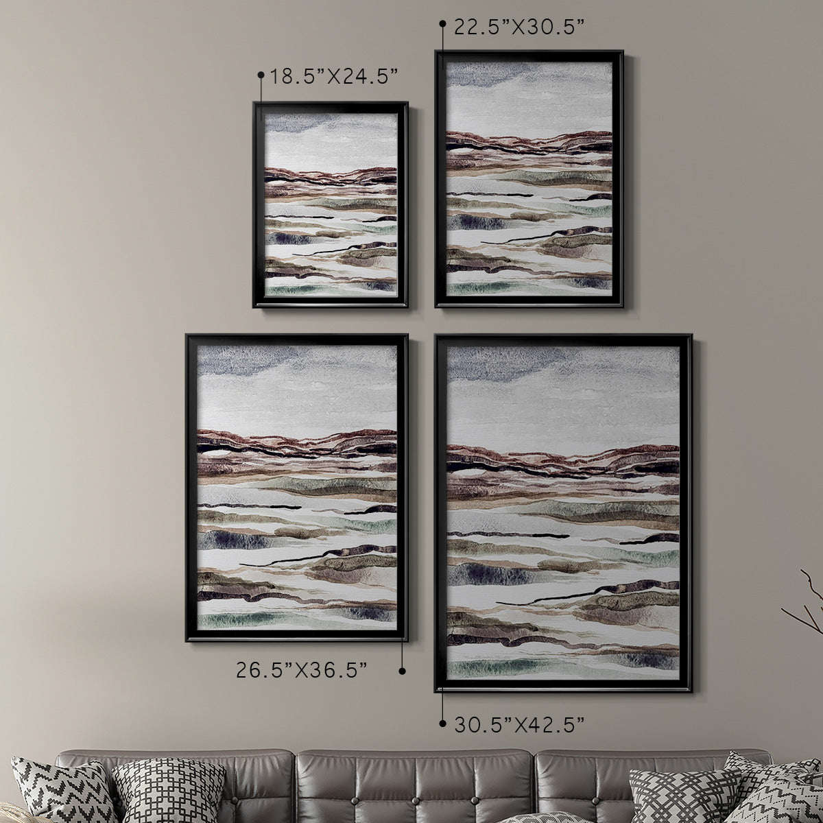 Muted Earth Layers II Premium Framed Print - Ready to Hang