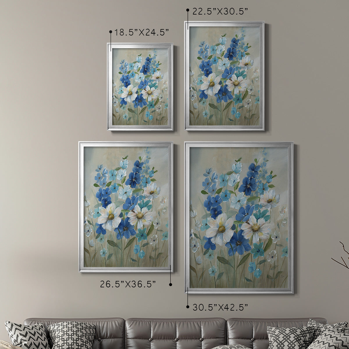 Blue Garden II Premium Framed Print - Ready to Hang