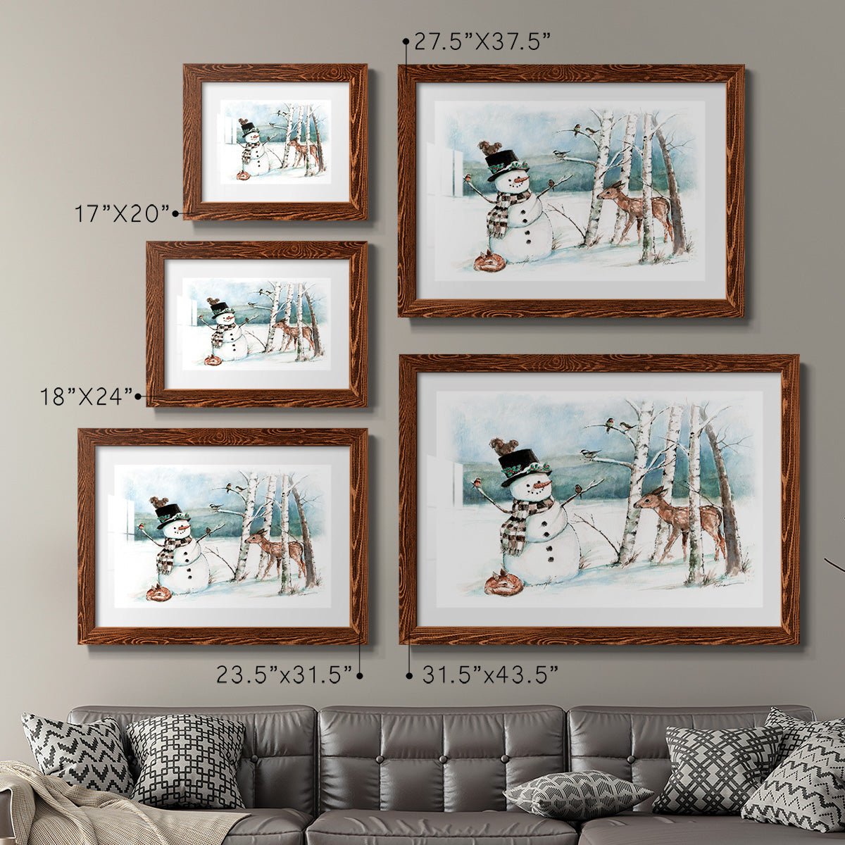 Snow Friends-Premium Framed Print - Ready to Hang