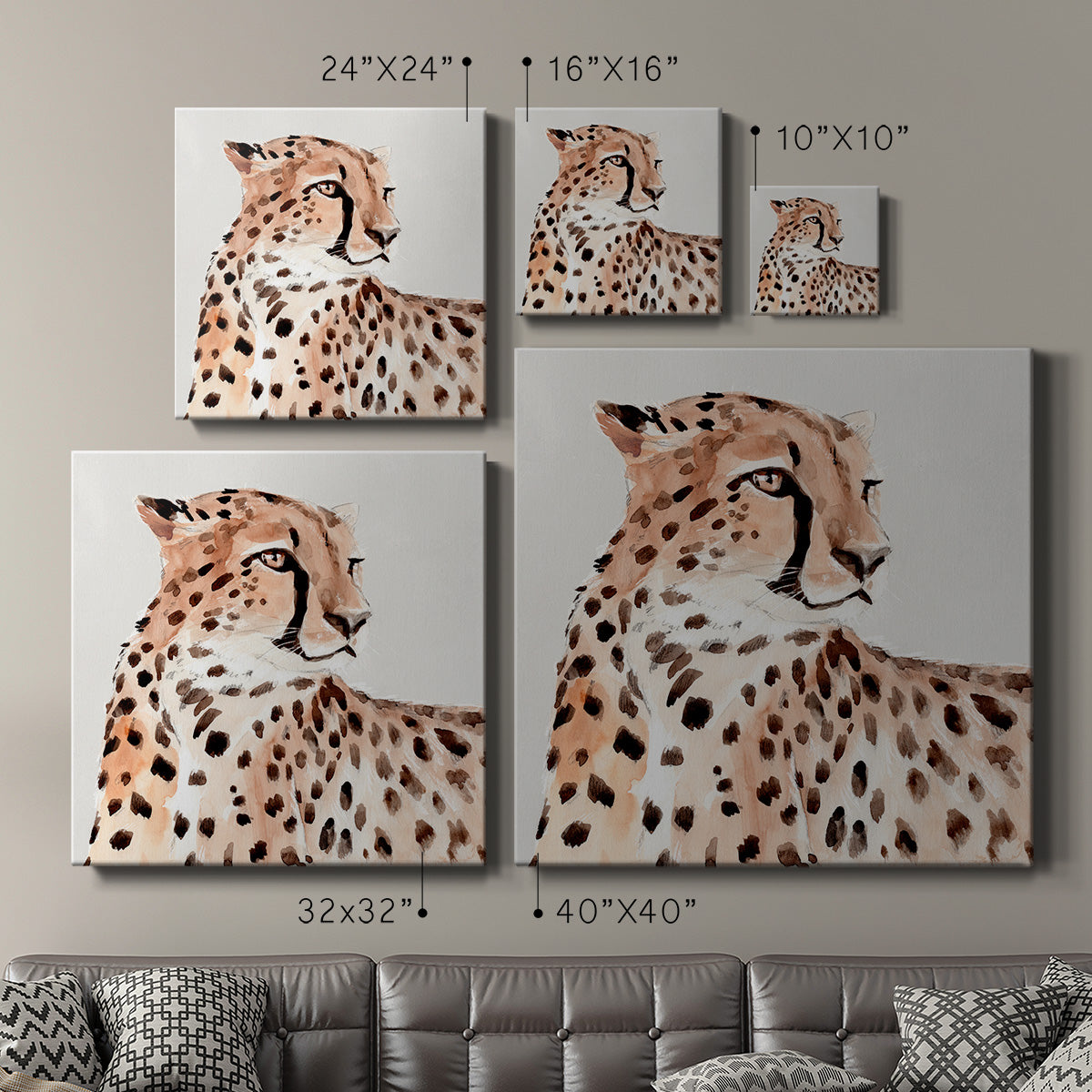 Saharan Cheetah I-Premium Gallery Wrapped Canvas - Ready to Hang