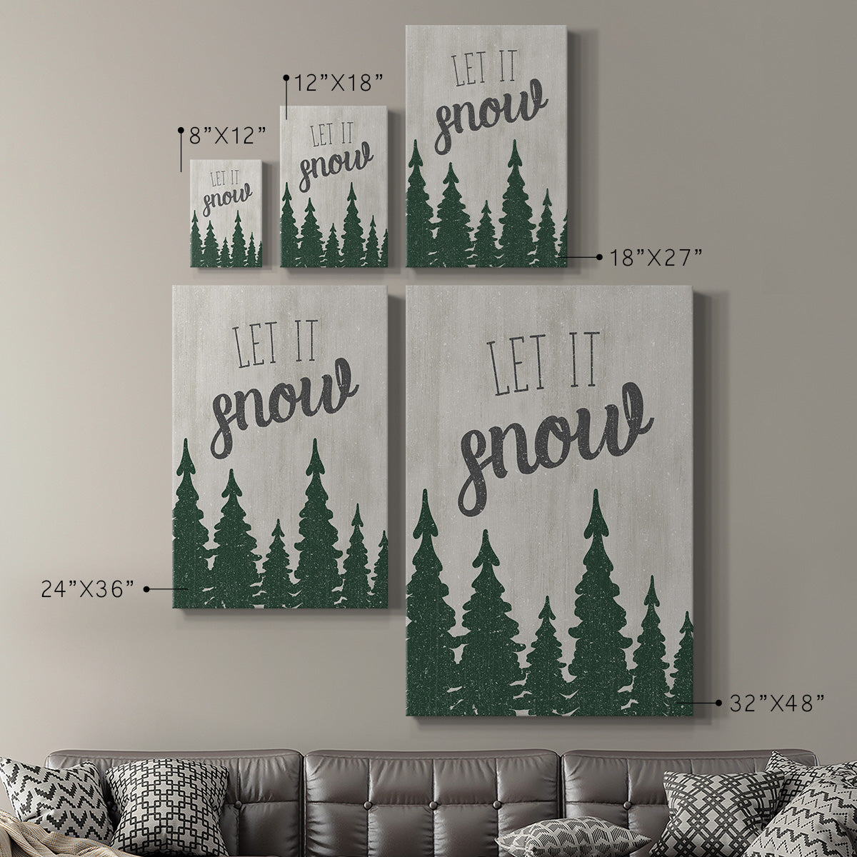 Let It Snow Forest Premium Gallery Wrapped Canvas - Ready to Hang