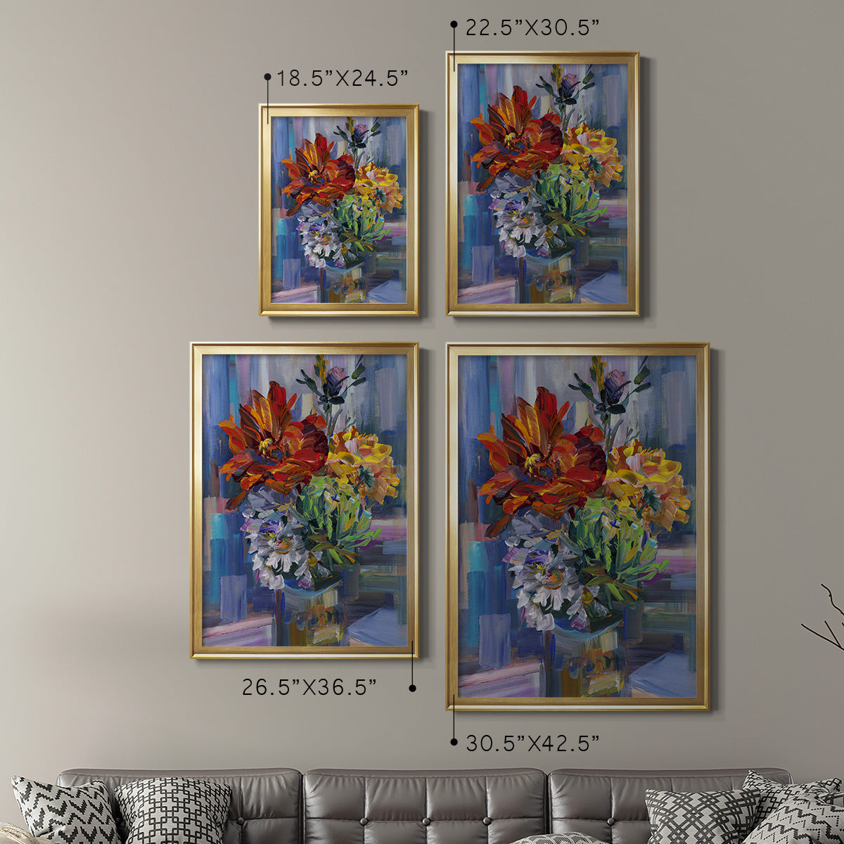 Modern Bouquet Premium Framed Print - Ready to Hang