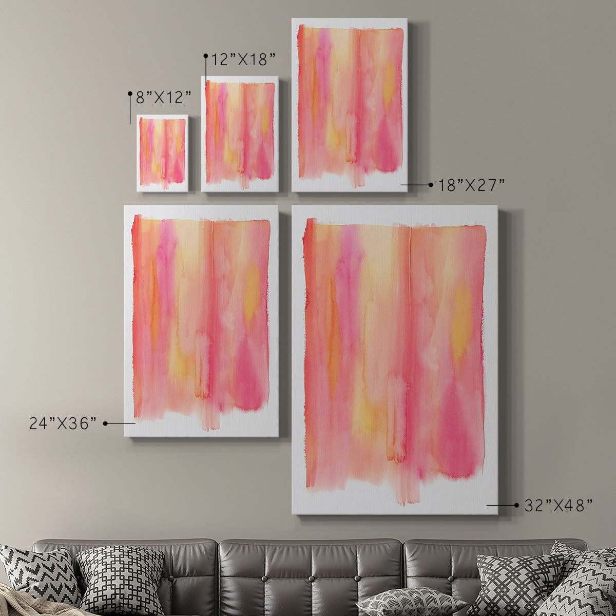 Summer Sherbet Wash II Premium Gallery Wrapped Canvas - Ready to Hang