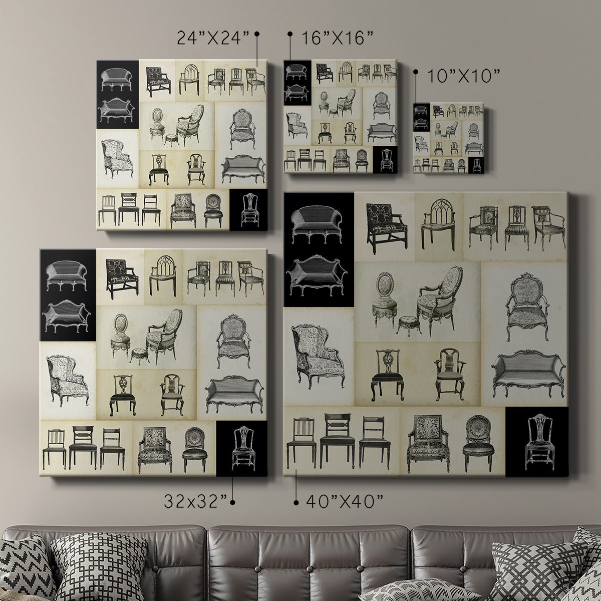 Parlor Tableau I-Premium Gallery Wrapped Canvas - Ready to Hang
