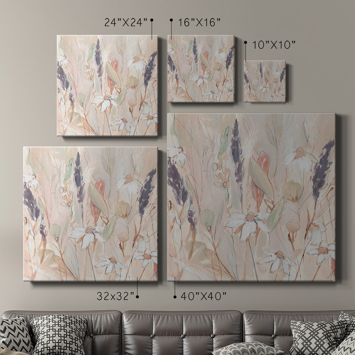 Lavender Flower Field I-Premium Gallery Wrapped Canvas - Ready to Hang