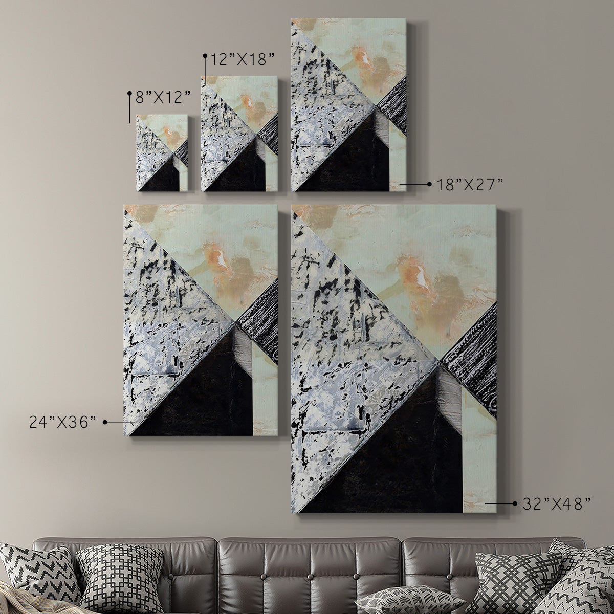 Tiles & Texture Abstract Angles I Premium Gallery Wrapped Canvas - Ready to Hang