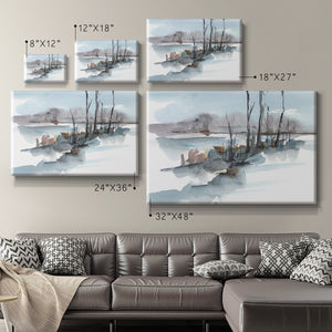 Winter Stream Watercolor I Premium Gallery Wrapped Canvas - Ready to Hang