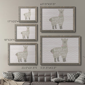 Floral Llama-Premium Framed Canvas - Ready to Hang