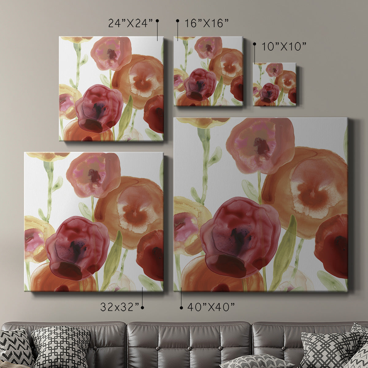 Poppy Patch I-Premium Gallery Wrapped Canvas - Ready to Hang