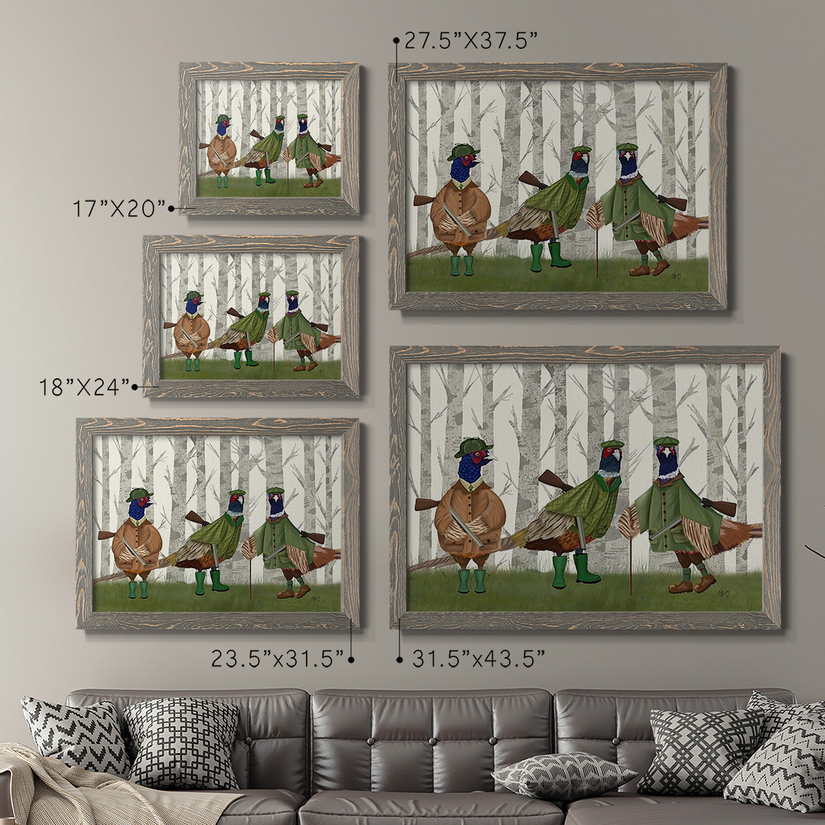 Pheasant Shooting Party Group 2-Premium Framed Canvas - Ready to Hang