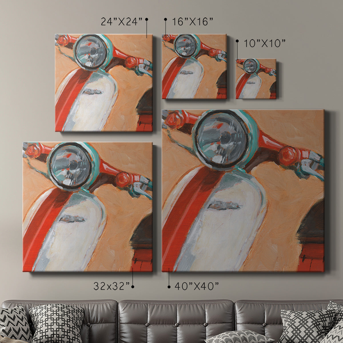 Retro Scooter III-Premium Gallery Wrapped Canvas - Ready to Hang