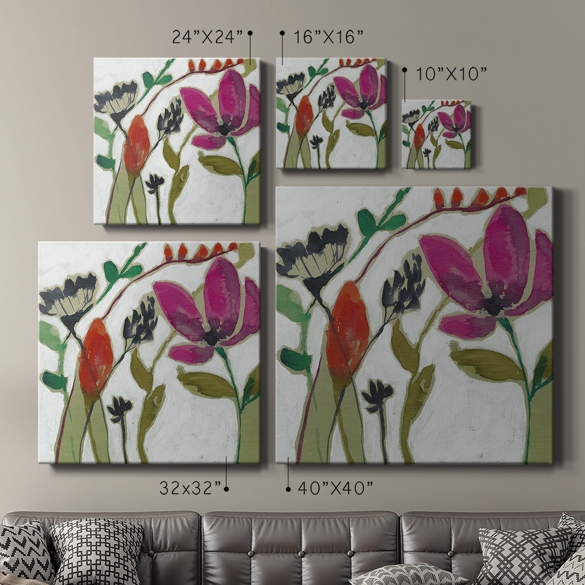 Vivid Flowers II-Premium Gallery Wrapped Canvas - Ready to Hang