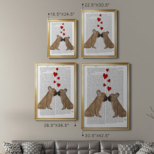 French Kiss and Hearts Premium Framed Print - Ready to Hang