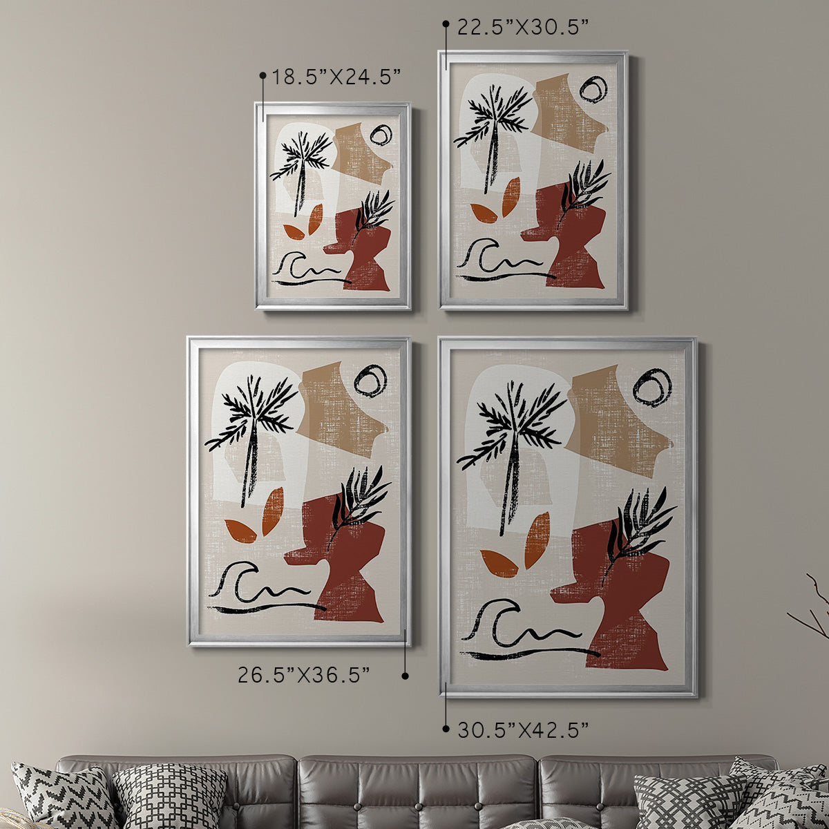 Soft Palms III Premium Framed Print - Ready to Hang