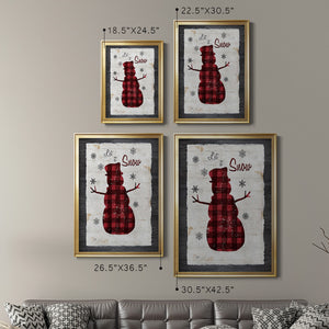 Checkered Snowman I Premium Framed Print - Ready to Hang