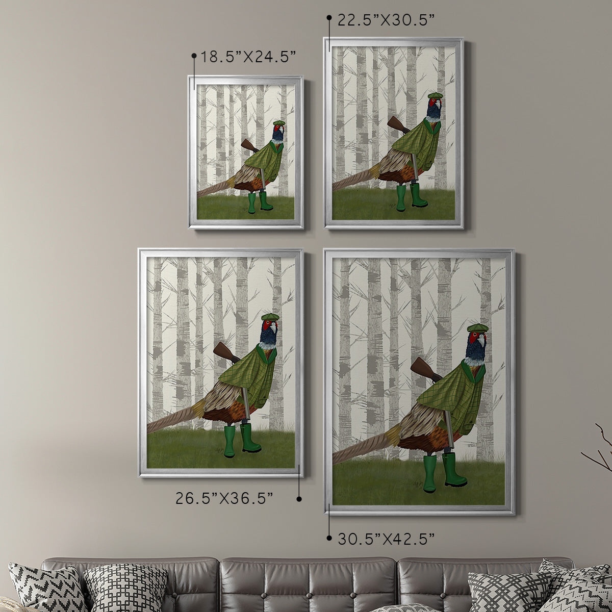 Pheasant Shooting Party 2 Premium Framed Print - Ready to Hang