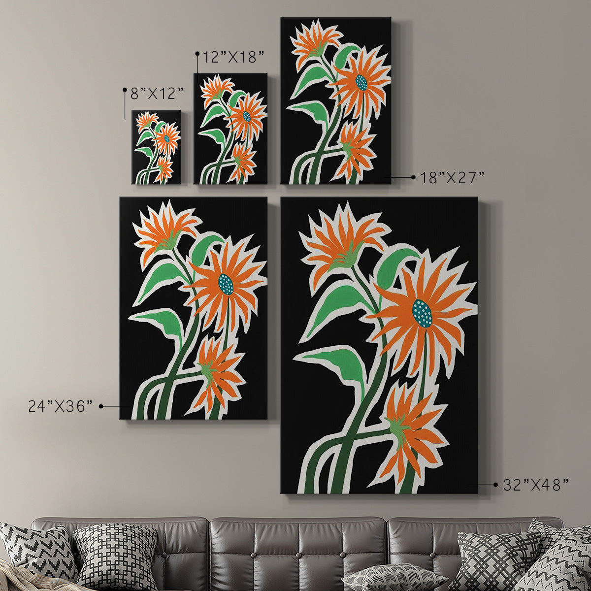 Pop Flowers III Premium Gallery Wrapped Canvas - Ready to Hang