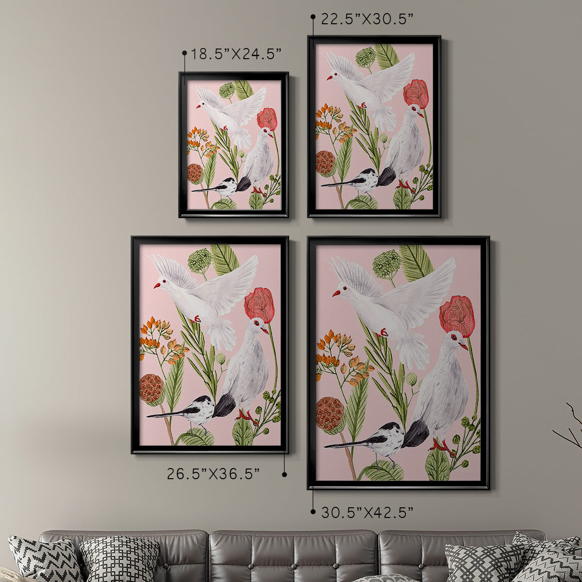 Birds in Motion I Premium Framed Print - Ready to Hang