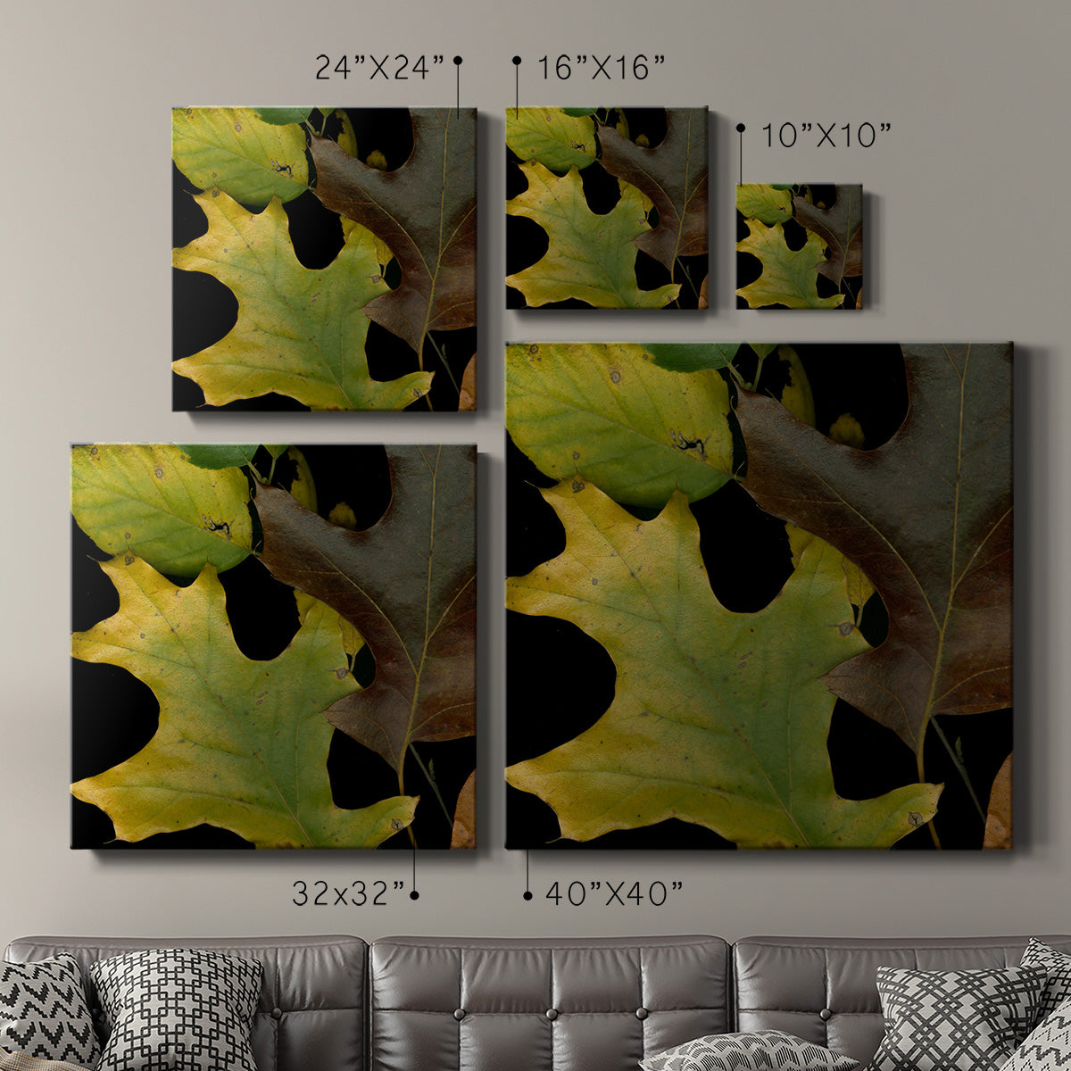 Small Vivid Leaves II (ST)-Premium Gallery Wrapped Canvas - Ready to Hang