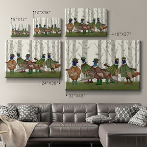 Pheasant Shooting Party Group 3 Premium Gallery Wrapped Canvas - Ready to Hang