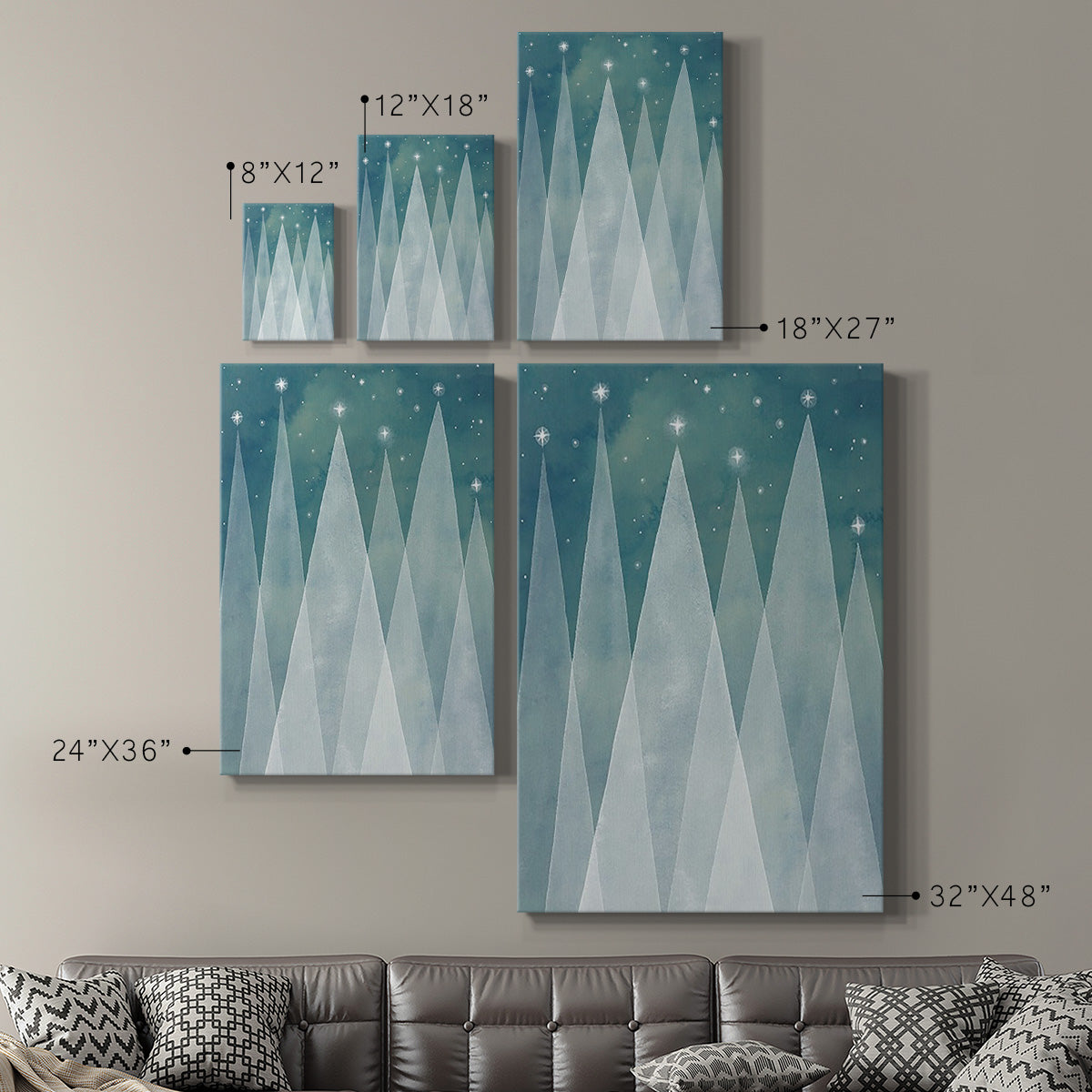 Mod Evergreens II Premium Gallery Wrapped Canvas - Ready to Hang