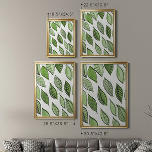 Patterned Leaf Shapes IV Premium Framed Print - Ready to Hang
